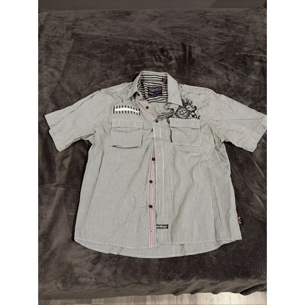 English Laundry Men’s Short Sleeve Button Down Hand Sewn Size Men’s XL